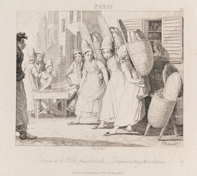 休息中の女性、パリ、1821年頃（エッチング） 作： George Robert Lewis