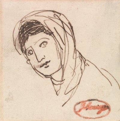 女性の頭部 作： George Romney