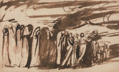 『呪われた者たちの行列』：ダンテの『地獄篇』のための習作 作： George Romney
