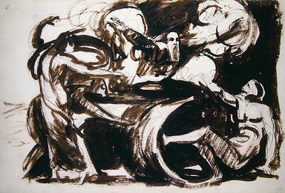 アトッサの夢」（紙にグラファイトの上にペンとインクとウォッシュを重ねたもの） 作： George Romney