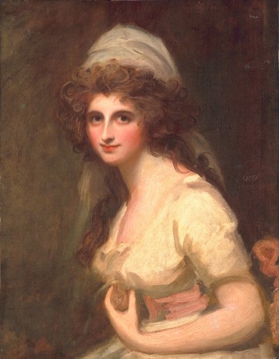 白いターバンのエマ・ハート、1791年 作： George Romney