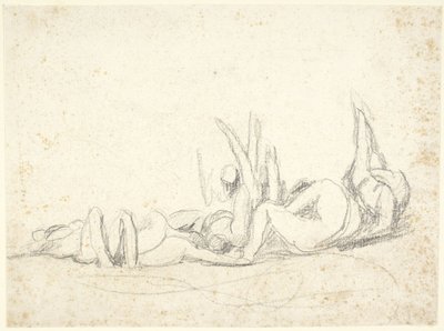 地面に横たわる苦しむ人々の群像（『ハワード、刑務所を訪ねる』の習作か？） 作： George Romney