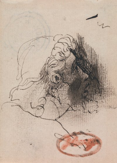 横顔の男性の頭部 作： George Romney