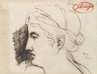 女性の頭部 作： George Romney