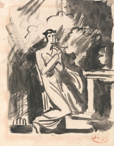 祭壇の前にひざまずくイフィゲニア 作： George Romney