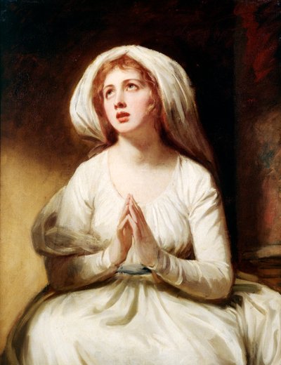 祈りのハミルトン夫人、c.1782-86（キャンバスに油彩） 作： George Romney
