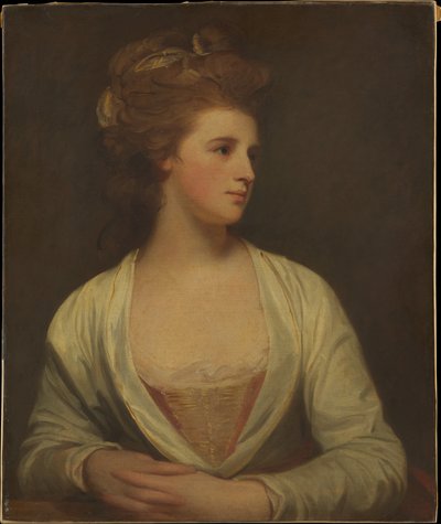 『女性の肖像』――エミリー・バーティ・ポット（1782年没）とされる 作： George Romney