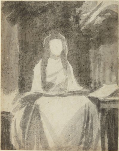 聖セシリアに扮したレディ・ハミルトンの肖像習作 作： George Romney