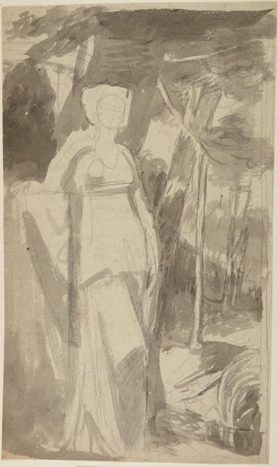 フランシス・ウッドリー嬢の肖像画習作 作： George Romney
