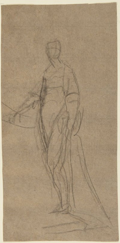 立っている女性の肖像習作 作： George Romney