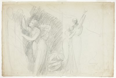 テンペストのプロスペロ、ミランダ、キャリバン 作： George Romney