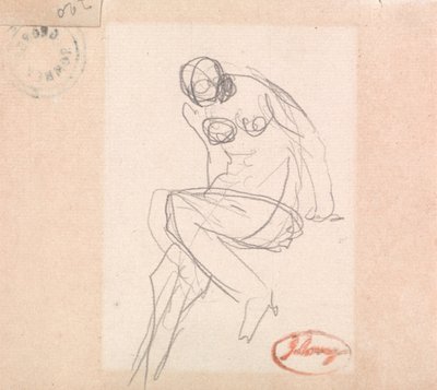 『スザンナと長老たち』のモデルと思われる、座る女性のヌード像 作： George Romney