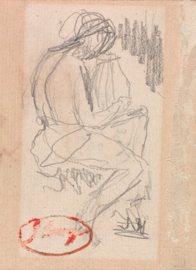ハープを弾く坐像 作： George Romney
