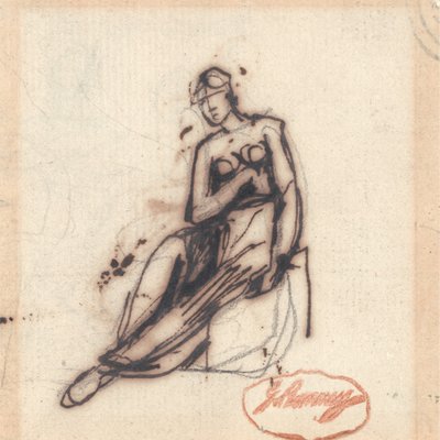 座る女性 作： ジョージ・ロムニー