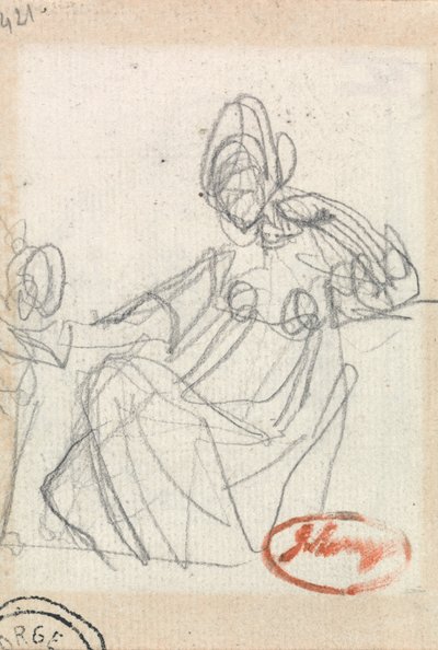 座る女と子供 作： George Romney