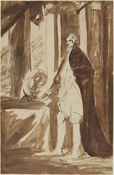 男性の肖像画の下絵 作： George Romney