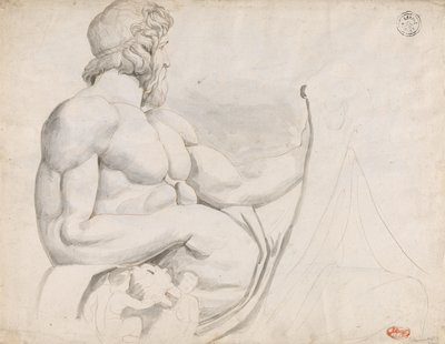 テヴェレ川の神を題材とした彫刻の研究 作： George Romney