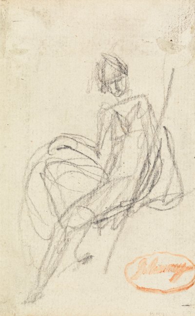 座っている女性の研究 作： George Romney