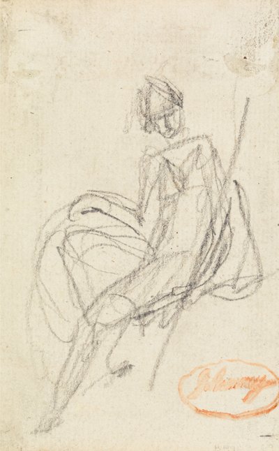座る女性の習作 作： George Romney
