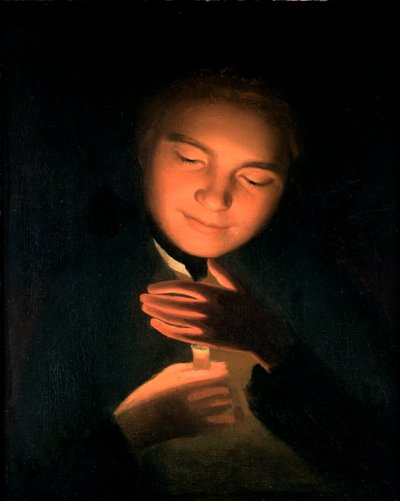 キャンドルを手にしたアーティストの兄弟ジェームズ、1761年 作： George Romney