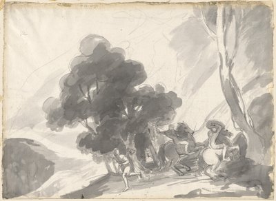 『トロイラスとクレシダ』第4幕第5場：ヘクトルとアイアコスIIの戦い 作： George Romney