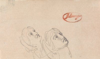 見上げる二つの頭 作： ジョージ・ロムニー