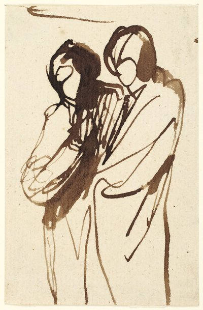 立っている人物2人 作： George Romney