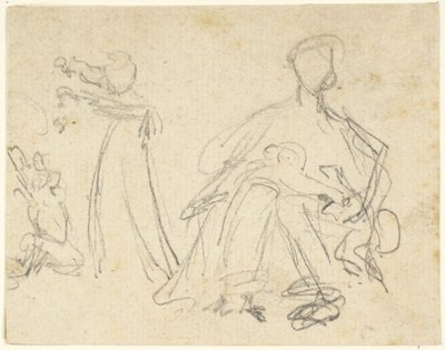 女性と子ども 作： George Romney