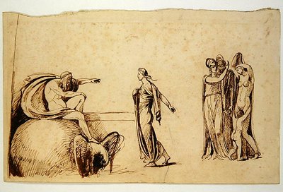 ゼウスと他の神話上の人物 （紙にペンとインク） （rectoは270960参照） 作： George Romney