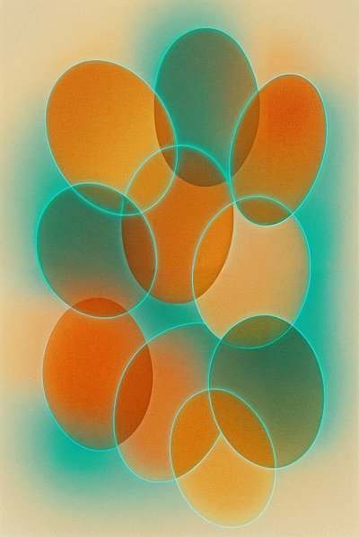 集合周波数、2025年（キャンバスにアクリル画） 作： George Rosaly