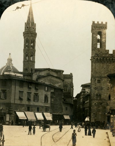 サンフィレンツェ広場、イタリア、フィレンツェ、c1909。 作： George Rose