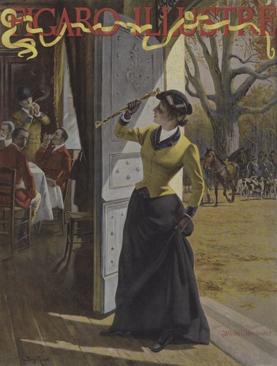 皆さん、こんにちは！ （来て、紳士！）ルフィガロイラストの表紙、1895年10月 作： George Roux