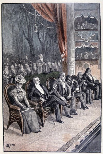 ジュール・ヴェルヌの「奇人の遺言」のランプ付近（61ページ）にある1本の線上にある6つの 作： George Roux