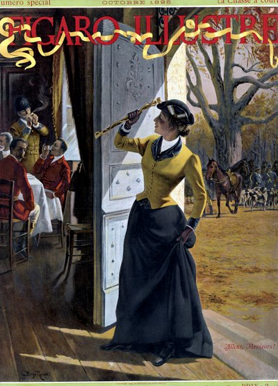 ハンターを召喚する若い女性 作： George Roux