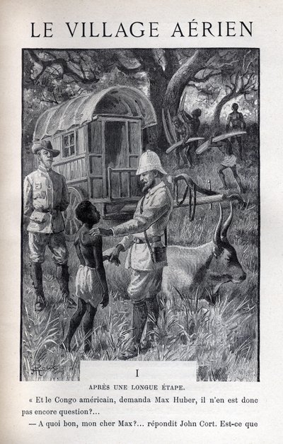 ジュール・ヴェルヌの "le village aerien "のイラスト 作： George Roux