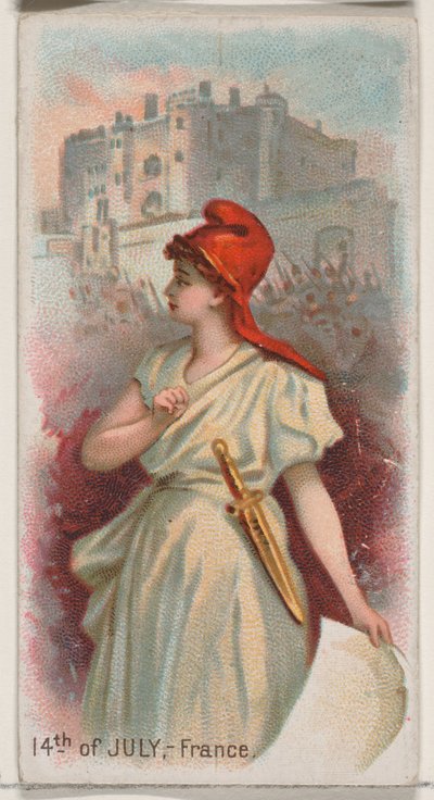 7 月 14 日、フランス、デューク ブランドのタバコの休日シリーズ N80 から、1890., 1890. 作： George S. Harris and Sons