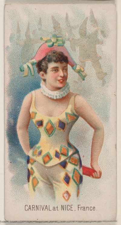 フランス、ニースのカーニバル、デューク ブランドのタバコのホリデー シリーズ N80、1890 年、1890 年。 作： George S. Harris and Sons