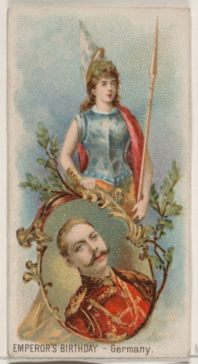 皇帝の誕生日、ドイツ、デューク ブランドのタバコの祝日シリーズ N80 から、1890 年., 1890. 作： George S. Harris and Sons