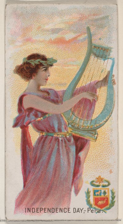 デューク ブランドのタバコの休日シリーズ N80 からのペルーの独立記念日, 1890., 1890. 作： George S. Harris and Sons