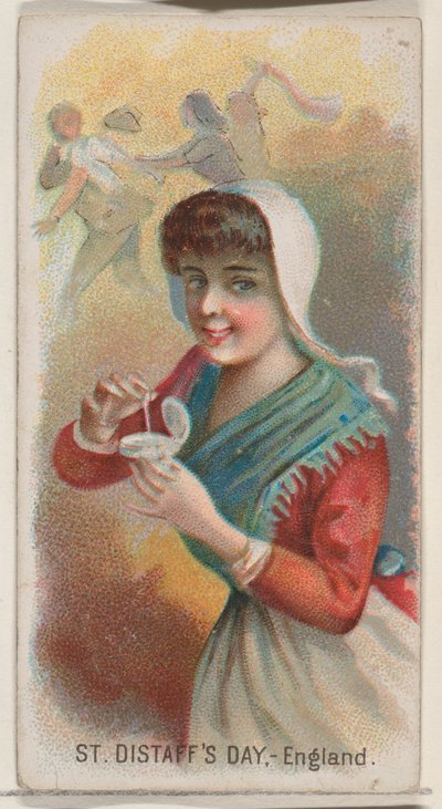 セント ディスタフの日、イングランド、デューク ブランドのタバコの祝日シリーズ N80 から、1890., 1890. 作： George S. Harris and Sons