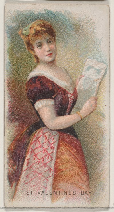 デューク ブランド シガーレのホリデー シリーズ N80 より、アメリカ合衆国、聖バレンタインデー、1890 年。 作： George S. Harris and Sons