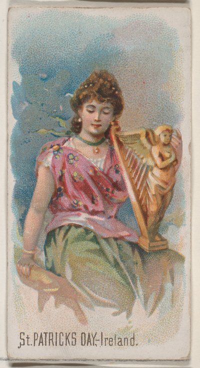聖パトリックの日、アイルランド、デューク ブランドのタバコの祝日シリーズ N80、1890 年、1890 年。 作： George S. Harris and Sons