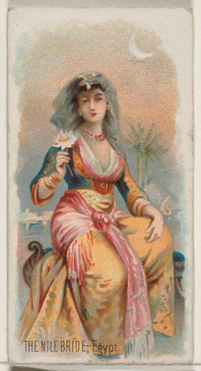 ナイルの花嫁、エジプト、デューク ブランドのタバコのホリデー シリーズ N80、1890 年、1890 年。 作： George S. Harris and Sons