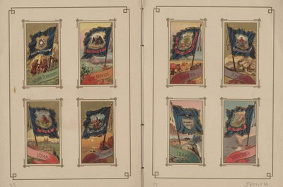 すべての国とアメリカ合衆国の国旗-ページ39と40、1887 作： George S. and Sons Harris