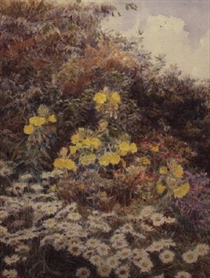 月見草、スウィンフォード・マナー 作： George Samuel Elgood