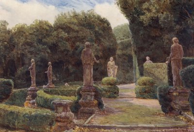 イタリアの庭園ヴィラ・コロンナ（カラーリトグラフ） 作： George Samuel Elgood
