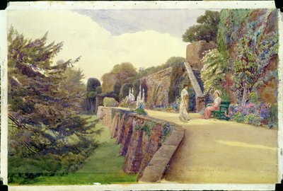 バークレー城のテラス、グロスターシャー、1887 作： George Samuel Elgood