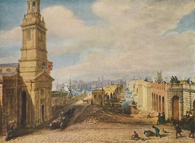 ロンドン橋の古いものと新しいもの、1831年、1920年 作： George Scharf