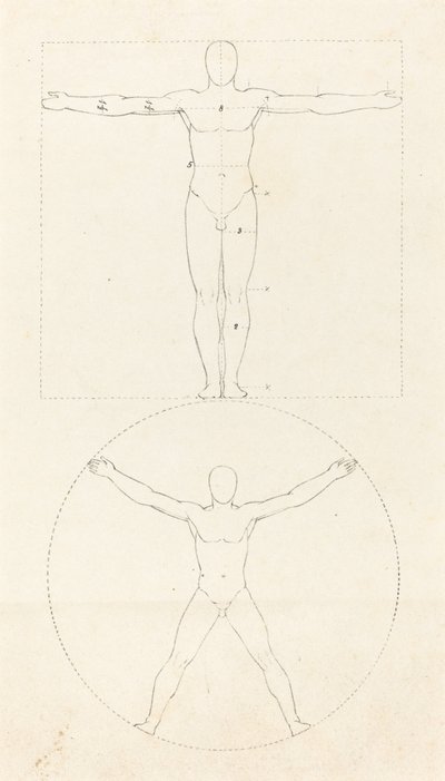 人間の姿の丸と四角 作： George Scharf after John Flaxman