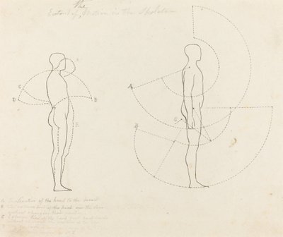 2 つの図で示される運動の範囲 作： George Scharf after John Flaxman